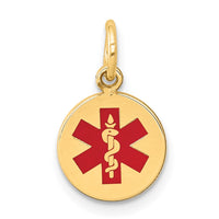Load image into Gallery viewer, 14k Red Enamel Medical Jewelry Pendant
