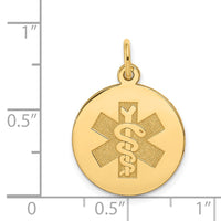 Load image into Gallery viewer, 14k Medical Jewelry Unenameled Pendant
