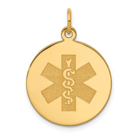 Load image into Gallery viewer, 14k Non-enameled Medical Jewelry Pendant
