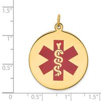 Load image into Gallery viewer, 14k Red Enamel Medical Jewelry Pendant
