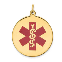 Load image into Gallery viewer, 14k Red Enamel Medical Jewelry Pendant
