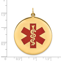 Load image into Gallery viewer, 14k Red Enamel Medical Jewelry Pendant

