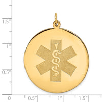 Load image into Gallery viewer, 14k Medical Jewelry Unenameled Pendant
