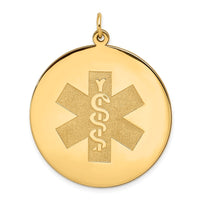 Load image into Gallery viewer, 14k Medical Jewelry Unenameled Pendant
