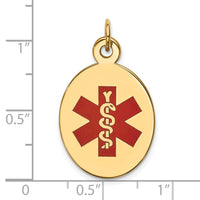 Load image into Gallery viewer, 14k Red Enamel Medical Jewelry Pendant
