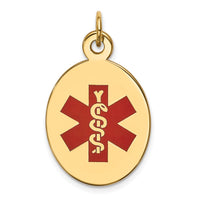 Load image into Gallery viewer, 14k Red Enamel Medical Jewelry Pendant
