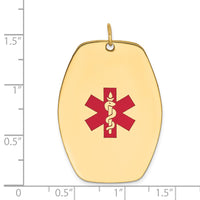 Load image into Gallery viewer, 14k Red Enamel Medical Jewelry Pendant
