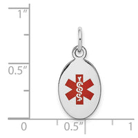 Load image into Gallery viewer, 14k White Gold Red Enamel Medical Jewelry Pendant

