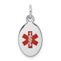 Load image into Gallery viewer, 14k White Gold Red Enamel Medical Jewelry Pendant
