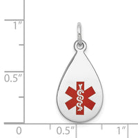 Load image into Gallery viewer, 14k White Gold Red Enamel Medical Jewelry Pendant
