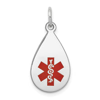 Load image into Gallery viewer, 14k White Gold Red Enamel Medical Jewelry Pendant
