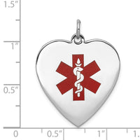 Load image into Gallery viewer, 14k WG Heart-Shaped Enameled Medical Jewelry Pendant
