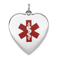 Load image into Gallery viewer, 14k WG Heart-Shaped Enameled Medical Jewelry Pendant
