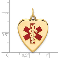 Load image into Gallery viewer, 14k Heart-Shaped Enameled Medical Jewelry Pendant
