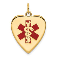 Load image into Gallery viewer, 14k Heart-Shaped Enameled Medical Jewelry Pendant
