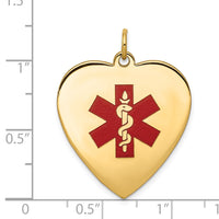 Load image into Gallery viewer, 14k Heart-Shaped Enameled Medical Jewelry Pendant
