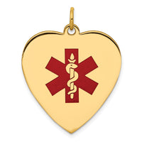 Load image into Gallery viewer, 14k Heart-Shaped Enameled Medical Jewelry Pendant
