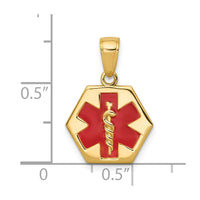Load image into Gallery viewer, 14k Enameled Textured Back Medical Disk Pendant
