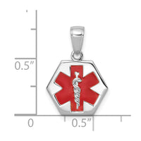 Load image into Gallery viewer, 14K White Gold Textured Back Enameled Medical Disk Pendant
