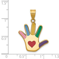 Load image into Gallery viewer, 14k Enameled Autism w/Heart Handprint Pendant
