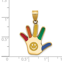 Load image into Gallery viewer, 14k Enameled Autism w/Smiley Face Handprint Pendant
