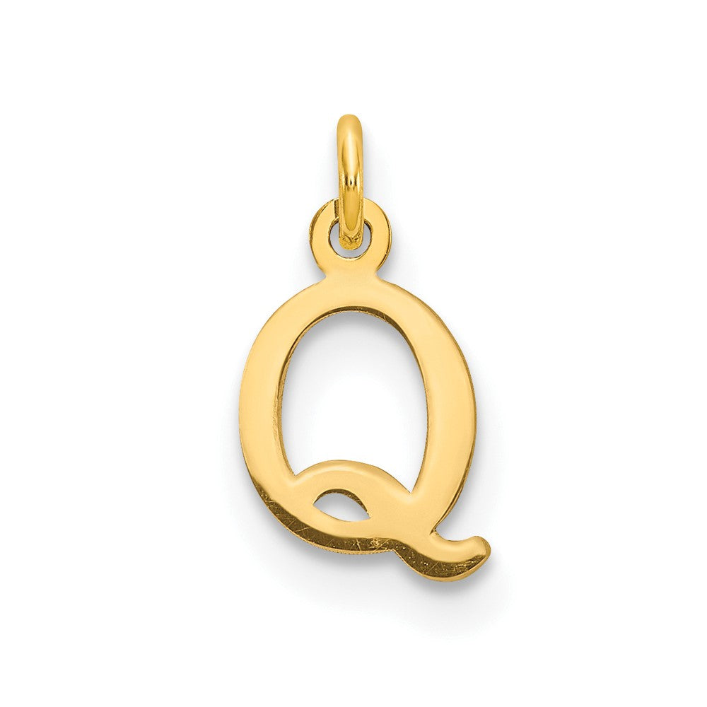 14ky Cutout Letter Q Initial Pendant