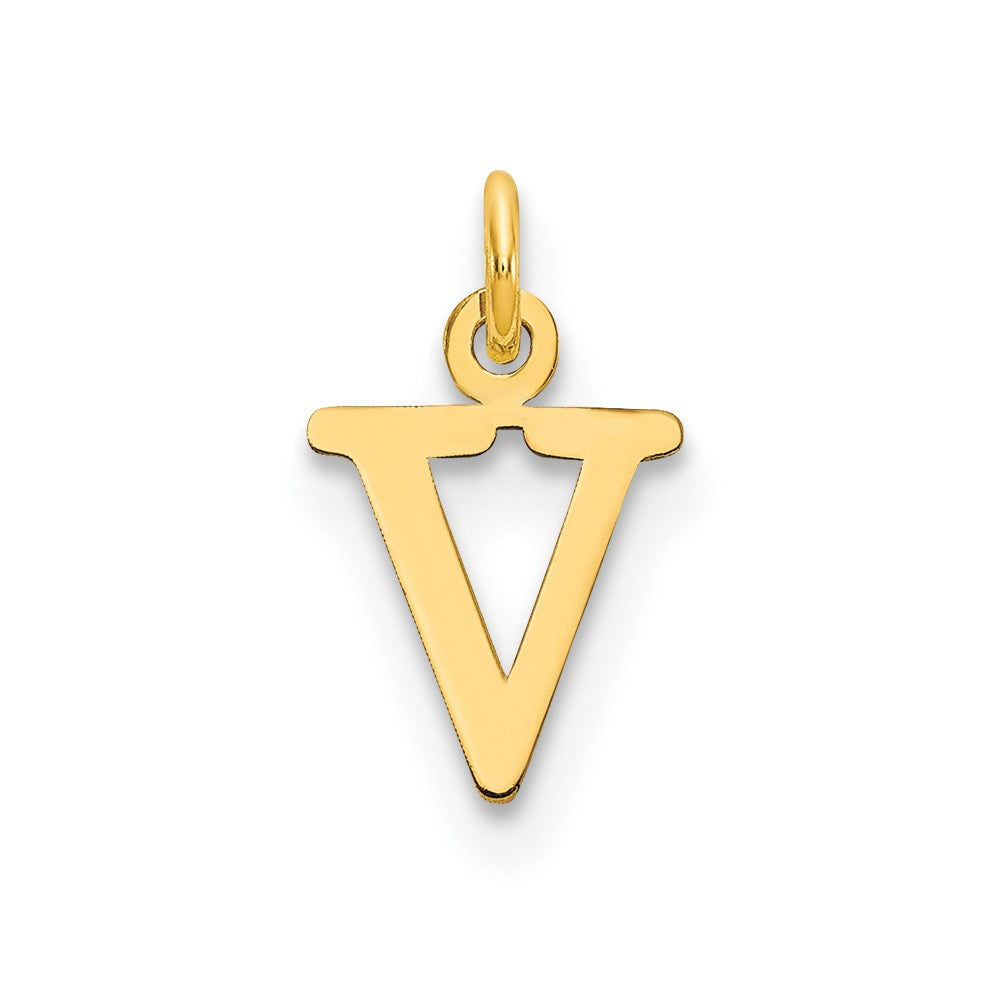 14ky Cutout Letter V Initial Pendant