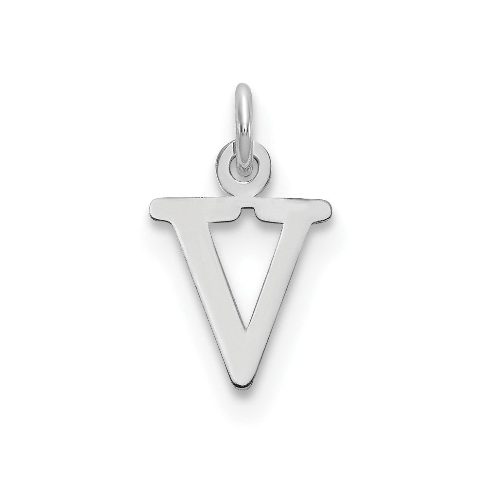 14kw Cutout Letter V Initial Pendant