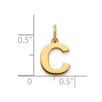 Load image into Gallery viewer, 14ky Letter C Initial Pendant
