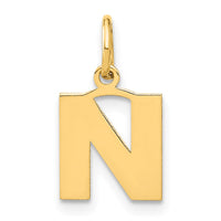 Load image into Gallery viewer, 14ky Letter N Initial Pendant
