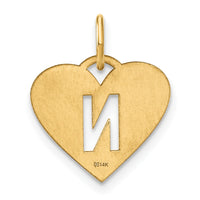 Load image into Gallery viewer, 14ky Initial Letter N Initial Charm
