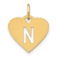 Load image into Gallery viewer, 14ky Initial Letter N Initial Charm
