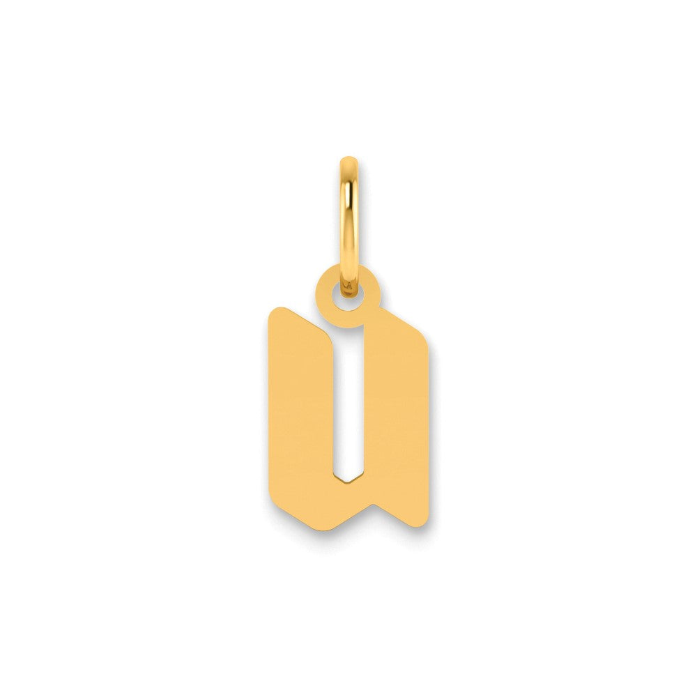 14ky Lowercase Letter U Initial Pendant
