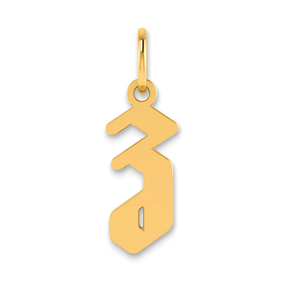 14ky Lowercase Letter Z Initial Pendant