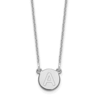 Load image into Gallery viewer, 14kw Tiny Circle Block Letter A Initial Necklace
