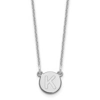 Load image into Gallery viewer, 14kw Tiny Circle Block Letter K Initial Necklace

