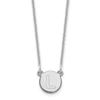 Load image into Gallery viewer, 14kw Tiny Circle Block Letter L Initial Necklace
