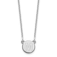 Load image into Gallery viewer, 14kw Tiny Circle Block Letter M Initial Necklace
