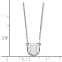 Load image into Gallery viewer, 14kw Tiny Circle Block Letter N Initial Necklace

