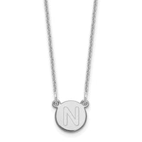 Load image into Gallery viewer, 14kw Tiny Circle Block Letter N Initial Necklace
