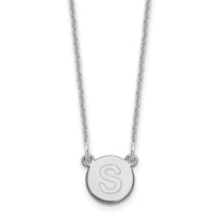 Load image into Gallery viewer, 14kw Tiny Circle Block Letter S Initial Necklace
