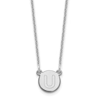 Load image into Gallery viewer, 14kw Tiny Circle Block Letter U Initial Necklace
