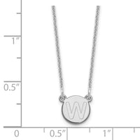 Load image into Gallery viewer, 14kw Tiny Circle Block Letter W Initial Necklace
