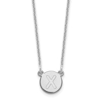 Load image into Gallery viewer, 14kw Tiny Circle Block Letter X Initial Necklace
