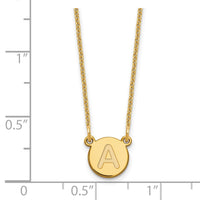 Load image into Gallery viewer, 14k Tiny Circle Block Letter A Initial Necklace
