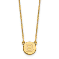 Load image into Gallery viewer, 14k Tiny Circle Block Letter B Initial Necklace

