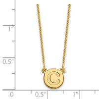 Load image into Gallery viewer, 14k Tiny Circle Block Letter C Initial Necklace
