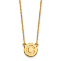 Load image into Gallery viewer, 14k Tiny Circle Block Letter C Initial Necklace
