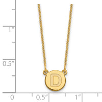 Load image into Gallery viewer, 14k Tiny Circle Block Letter D Initial Necklace
