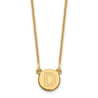 Load image into Gallery viewer, 14k Tiny Circle Block Letter D Initial Necklace
